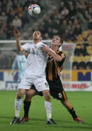 Rowan Vine with his eyes on the ball