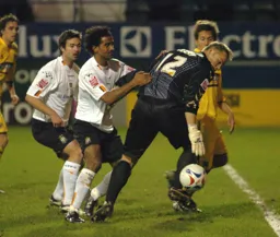 Adam Boyd and Richard Langley cannot capitalize on the loose ball