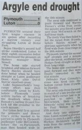 Match Report: Plymouth Argyle vs Luton Town FC (28th Nov 2006)