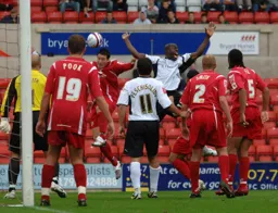 Paul Furlong appealing for foul