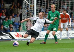 Drew Talbot desperately trying to get to the ball