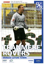 Programme: Tranmere Rovers vs Luton Town FC (14th Sep 2007)