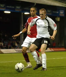 Drew Talbot looking to take control of the ball