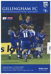 Programme: Gillingham vs Luton Town FC (9th Oct 2007)
