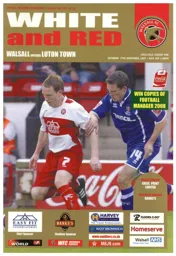 Programme: Walsall vs Luton Town FC (17th Nov 2007)
