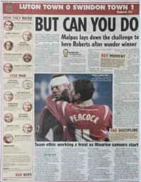 Match Report: Luton Town FC vs Swindon Town (29th Jan 2008)