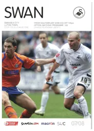 Programme: Swansea City vs Luton Town FC (22nd Feb 2008)