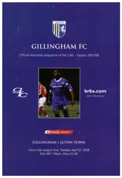 Programme: Gillingham vs Luton Town FC (1st Apr 2008)
