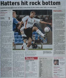 Match Report: Macclesfield Town vs Luton Town FC (6th Sep 2008)