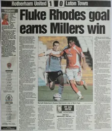 Match Report: Rotherham United vs Luton Town FC (20th Sep 2008)
