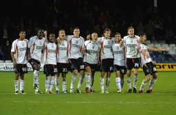 Happy Hatters watch as another penalty is slotted home in the shoot-out