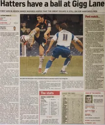 Match Report: Bury vs Luton Town FC (25th Oct 2008)