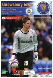 Programme: Shrewsbury Town vs Luton Town FC (1st Nov 2008)