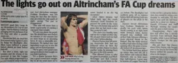 Match Report: Altrincham vs Luton Town FC (18th Nov 2008)