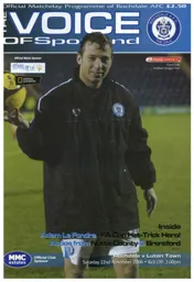 Programme: Rochdale vs Luton Town FC (22nd Nov 2008)