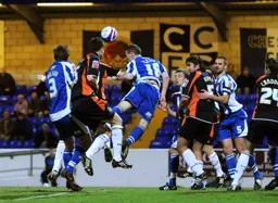Action stations in the Chester goalmouth