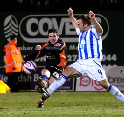 Paul McVeigh gets a cross in