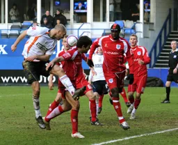 Sam Parkin gets in at the far post