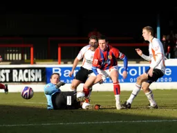 Ian Henderson (out of picture) nets the Town's consolation goal