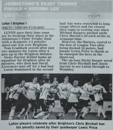Match Report: Luton Town FC vs Brighton & Hove Albion (17th Feb 2009)
