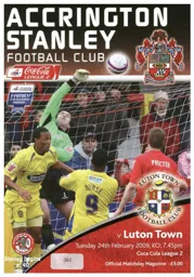 Programme: Accrington Stanley vs Luton Town FC (24th Feb 2009)