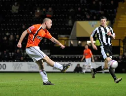 Keith Keane gets the ball forward