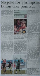 Match Report: Morecambe vs Luton Town FC (28th Mar 2009)