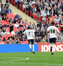 Claude Gnakpa celebrates