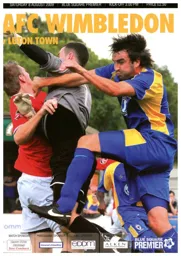 Programme: AFC Wimbledon vs Luton Town FC (8th Aug 2009)