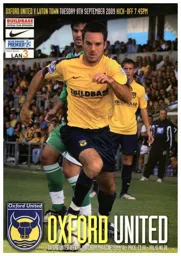 Programme: Oxford United vs Luton Town FC (8th Sep 2009)