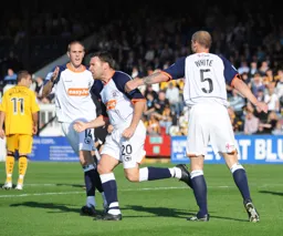Kevin Gallen turns away after scoring Town`s first goal