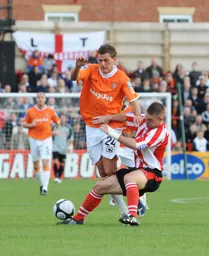 Ben Wright wins the ball