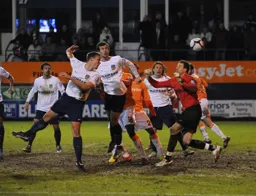 George Pilkington out of picture heads in a last minute equalizer but that is not the end