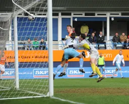 1-0 Tom Craddock heads in the first goal