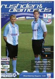Programme: Rushden & Diamonds vs Luton Town FC (24th Apr 2010)