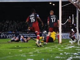 Kevin Gallen sees his effort saved by Michael Ingham