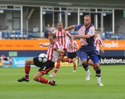 New signing Andy Drury demonstrates the midfield strength that will make him a fans favourite