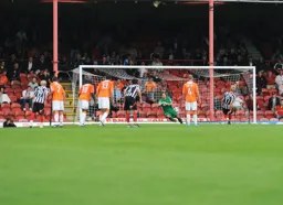 Mark Tyler cannot save the penalty and the Town go down 2-0 in Cleethorpes