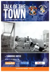 Programme: Luton Town FC vs Cambridge United (11th Sep 2010)