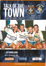 Programme: Luton Town FC vs AFC Wimbledon (17th Sep 2010)