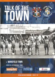 Programme: Luton Town FC vs Mansfield Town (28th Sep 2010)