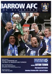 Programme: Barrow vs Luton Town FC (2nd Oct 2010)