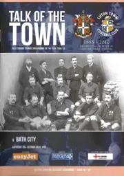Programme: Luton Town FC vs Bath City (30th Oct 2010)