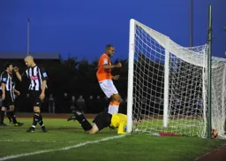 Taiwo Atieno shows our relief as we finally find the back of the net