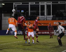 Jason Walker rises for a header five yards out and we know what happens next, the game ends 0-0