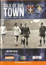Programme: Luton Town FC vs Welling United (12th Dec 2010)