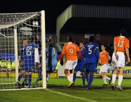 Despite pressure like this from the Town the top of the table clash at Kingsmeadow finishes 0-0