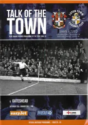Programme: Luton Town FC vs Gateshead (22nd Jan 2011)