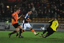 Robbie Willmott beats the Newport keeper to put the Town ahead