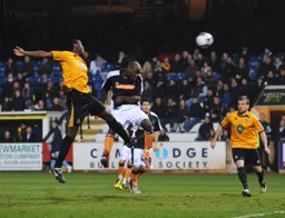 Lloyd Owusu wins the header but no goal this time